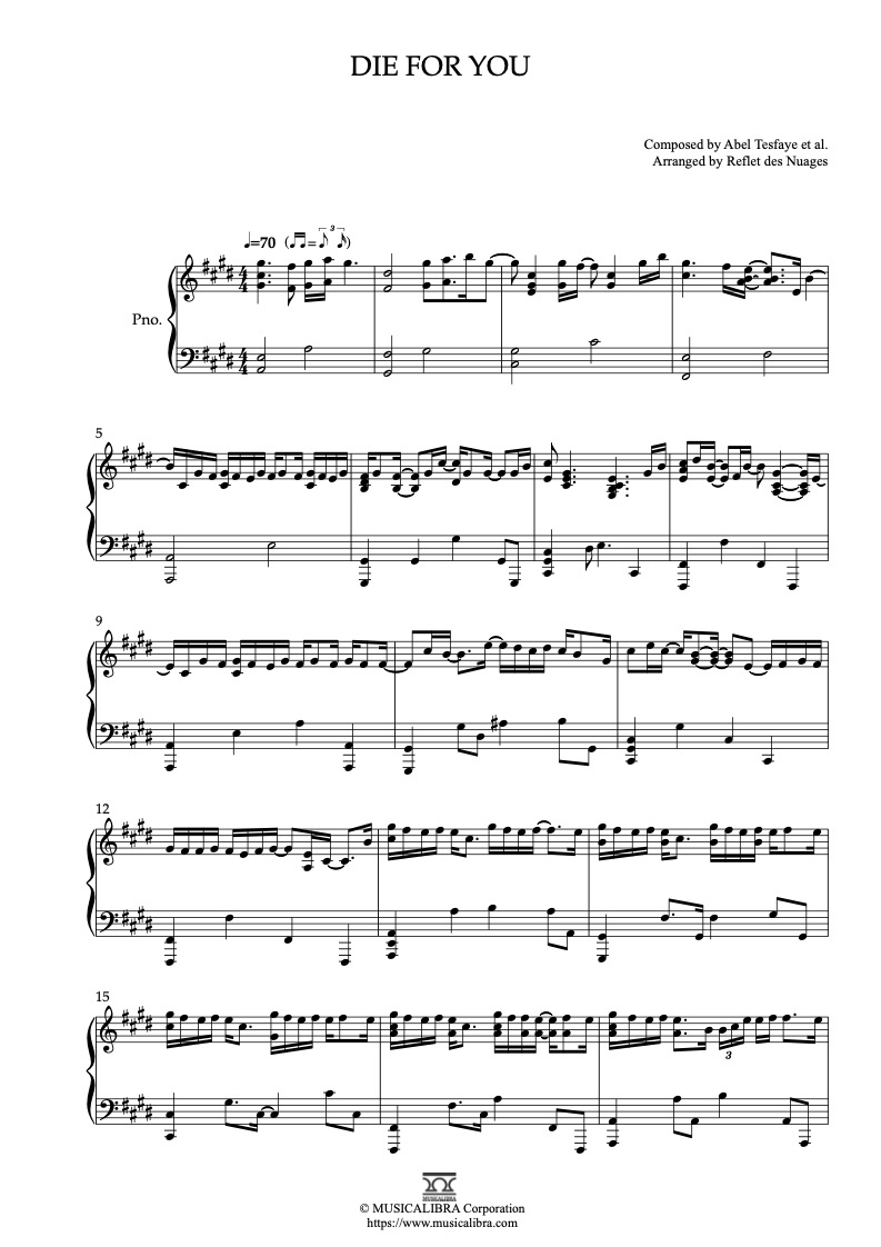 The Weeknd - Earned It Sheet music for Piano (Solo)