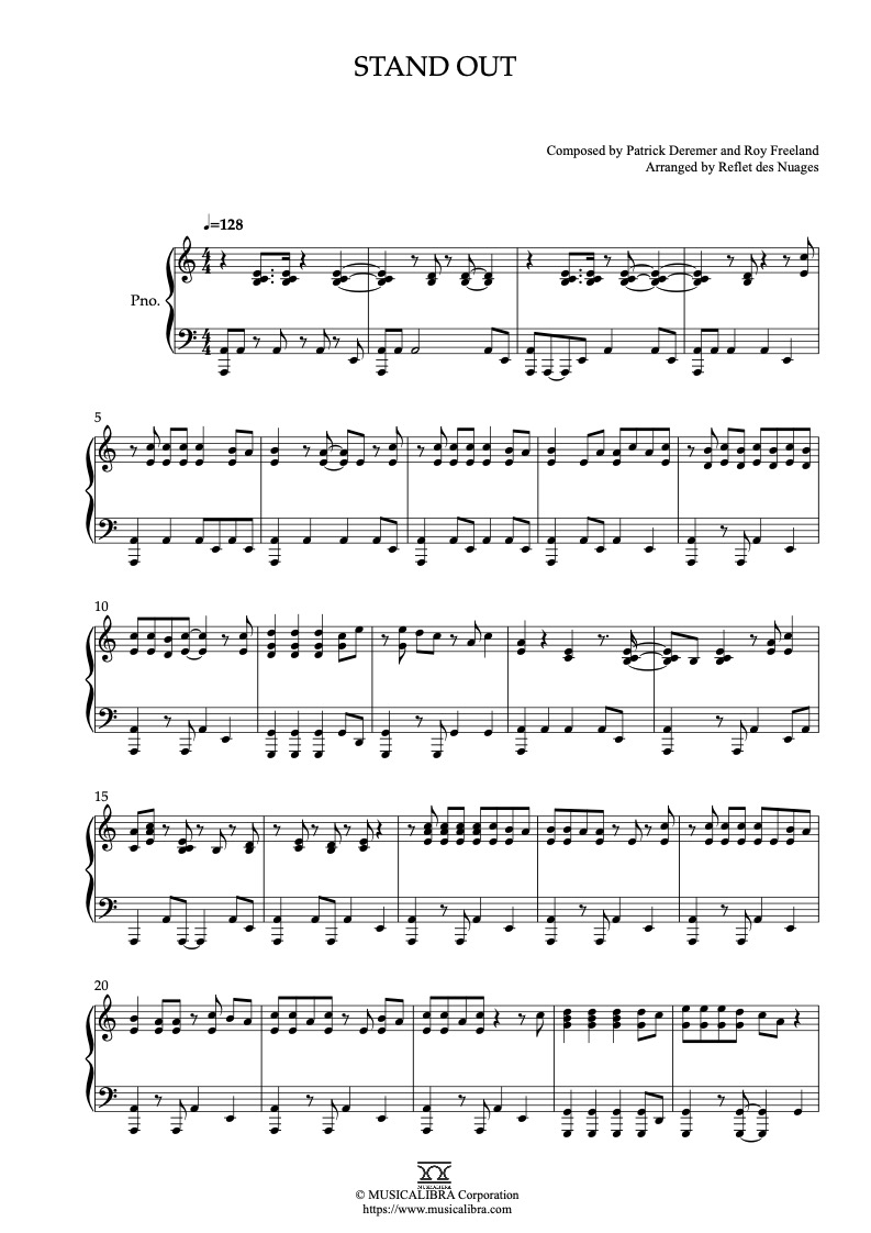 Partitura de A Goofy Movie Stand Out arreglada para piano solo