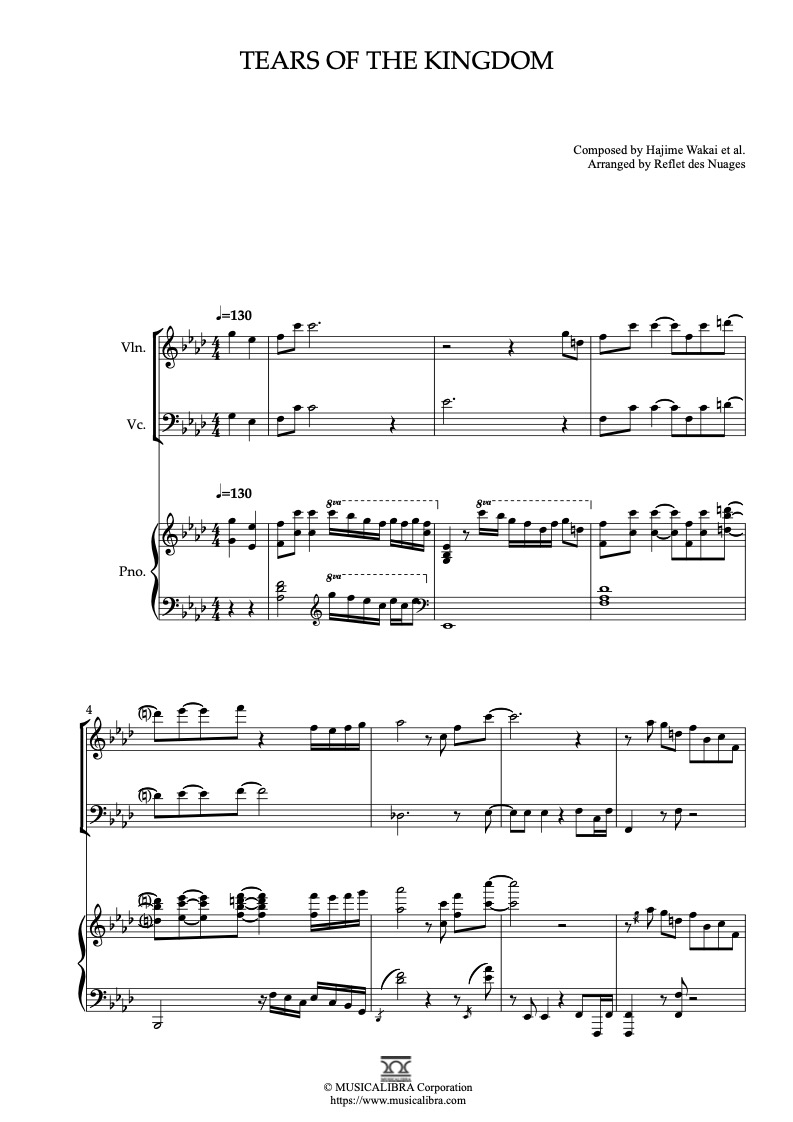Tears of the Dragon Sheet music for Piano, Cello (Solo
