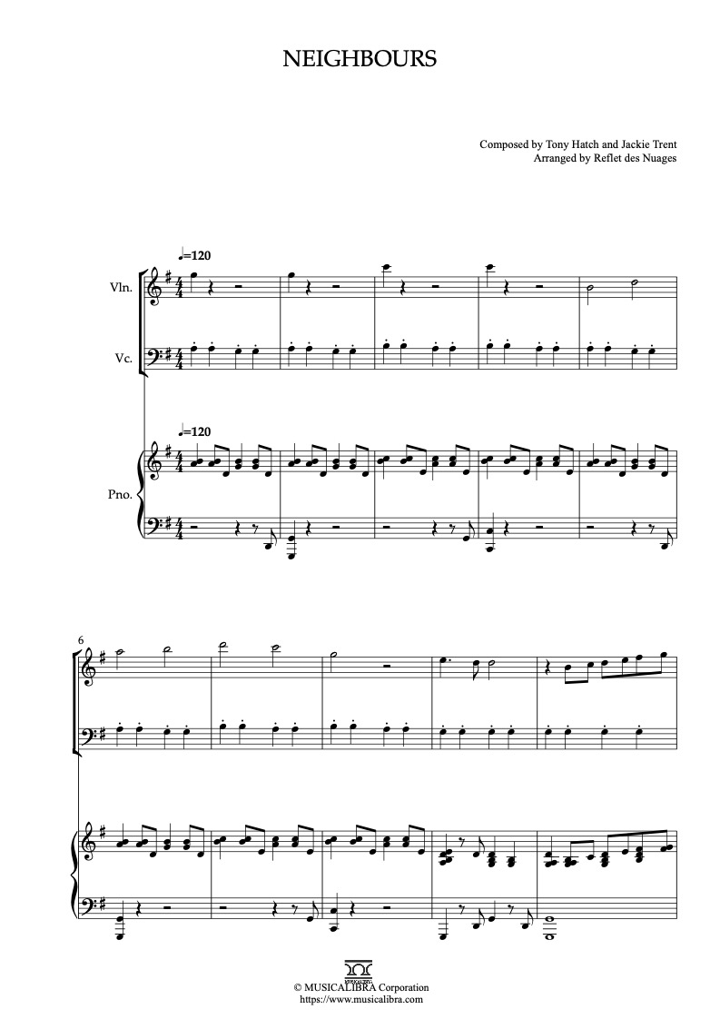 Sheet music of Let It Snow arranged for violin, cello and piano trio chamber ensemble preview page 1
