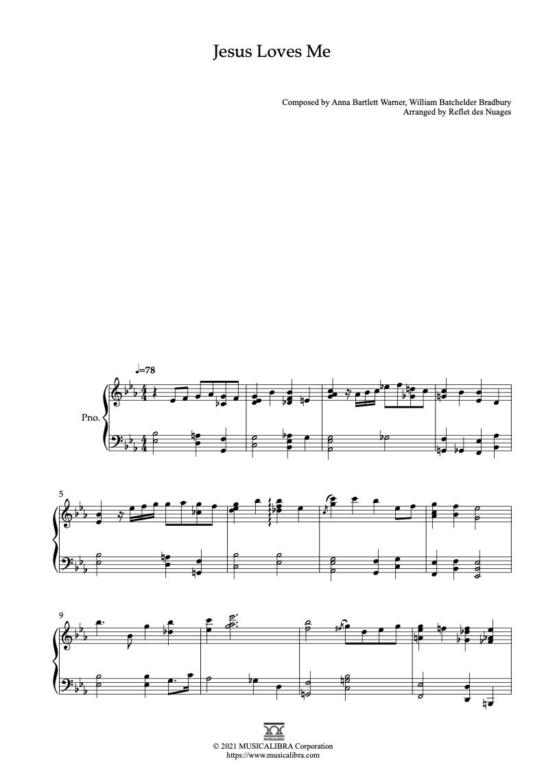 Jesus Loves Me 鋼琴 獨奏 樂譜