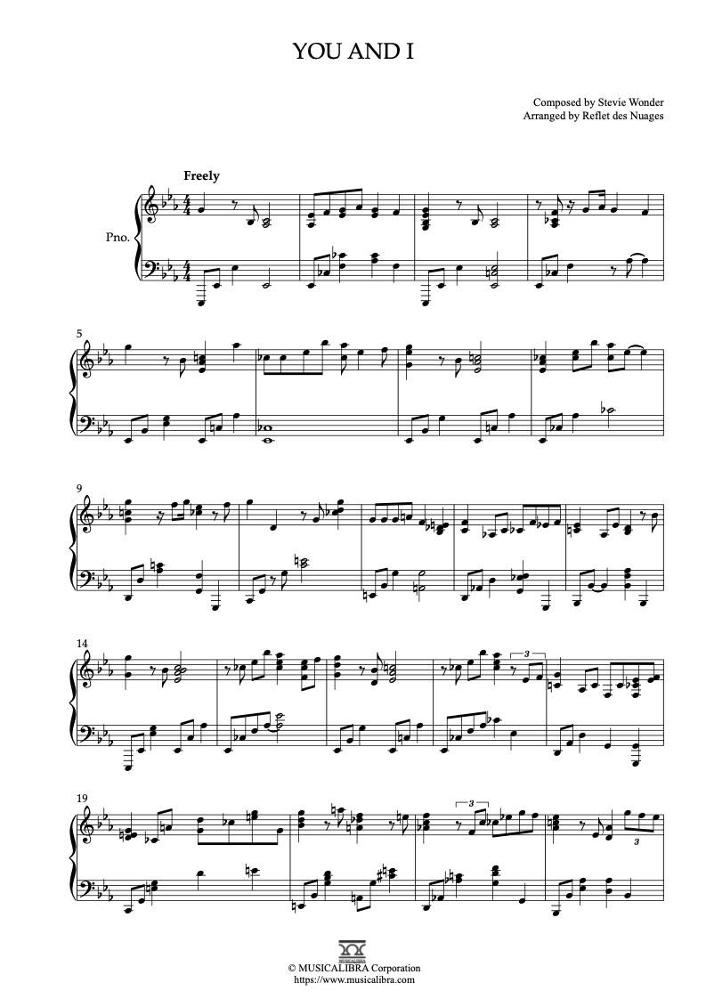 Michael Buble You and I 钢琴 独奏 乐谱