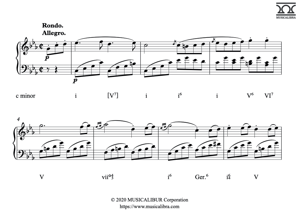 Answer of Harmonic Analysis Quiz about Augmented 6th Chord. German 6th