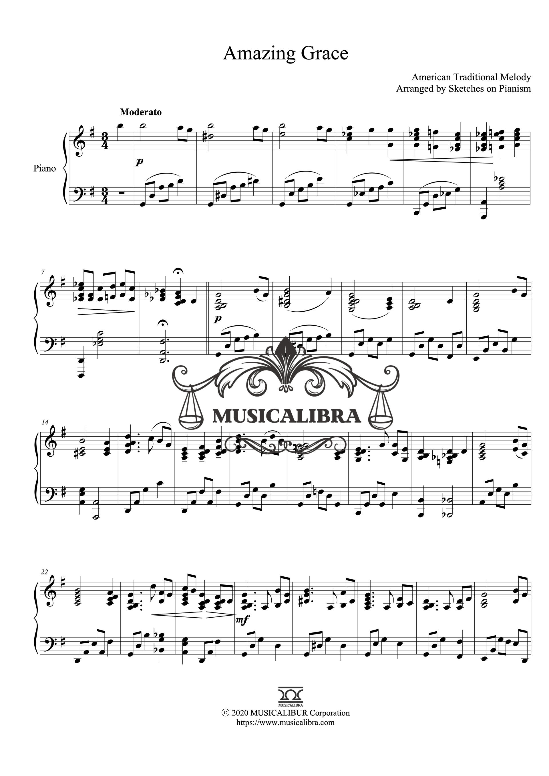 PIANO SOLO SHEET MUSIC] Because of You : Musicalibra