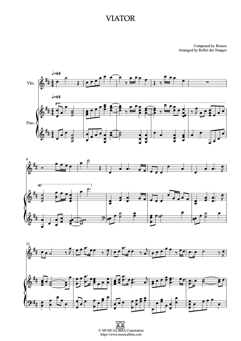 Partitura de Maquia: When the Promised Flower Blooms Viator arreglada para dueto de violín y piano