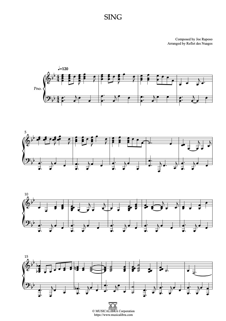 CARPENTERSの楽譜 PIANO SOLO SHEET MUSIC] Sing(Carpenters) : MUSICALIBRA