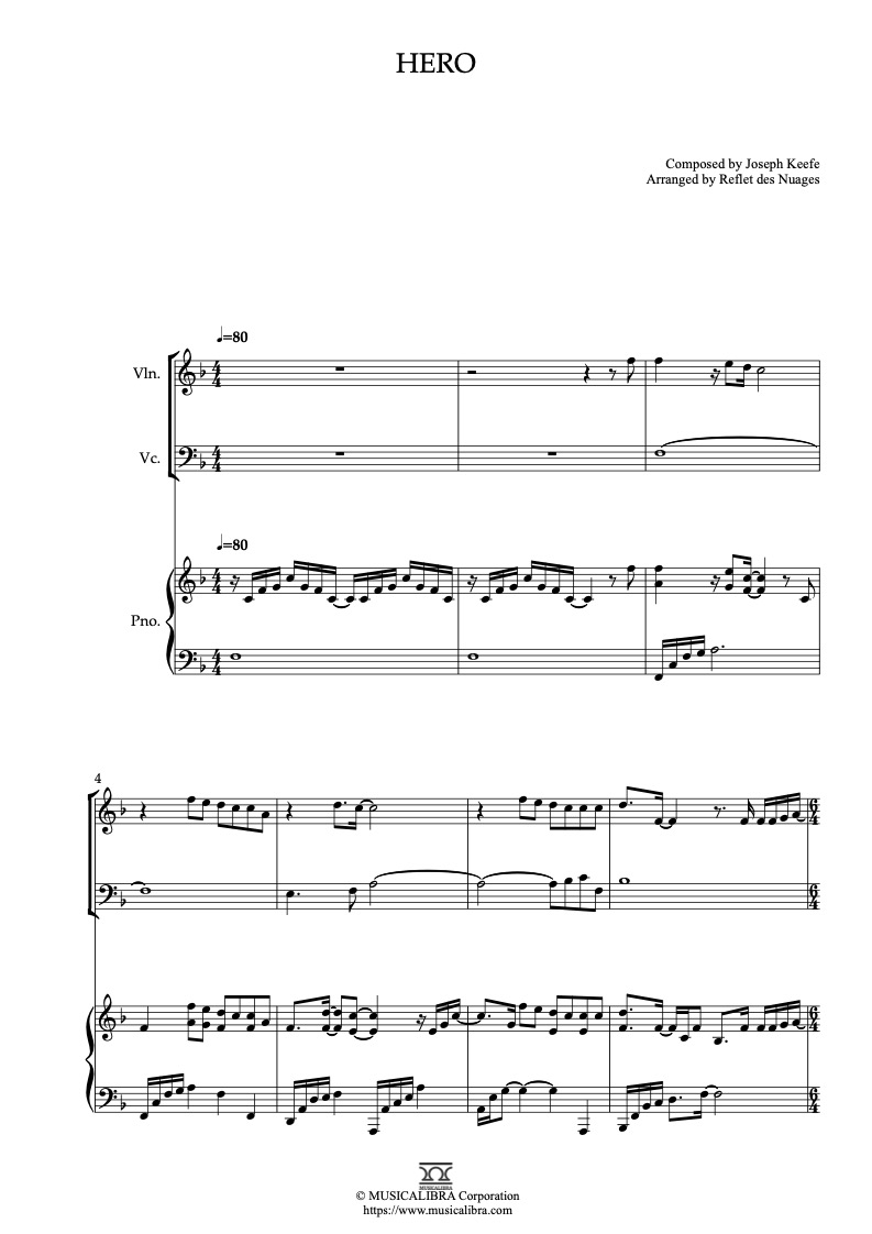 Hero Family Of The Year Noten Kostenlos [TRIO 楽譜] Hero(Family of the Year) - ヴァイオリン、チェロ、ピアノトリオ 室内楽 アンサンブル
