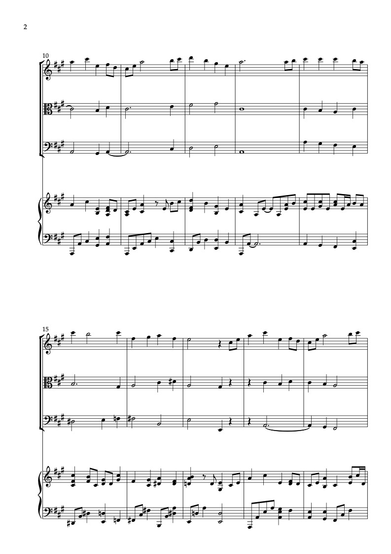 Bred dina vida vingar 편곡 악보 - 바이올린, 비올라, 첼로, 피아노 쿼텟 실내악 앙상블