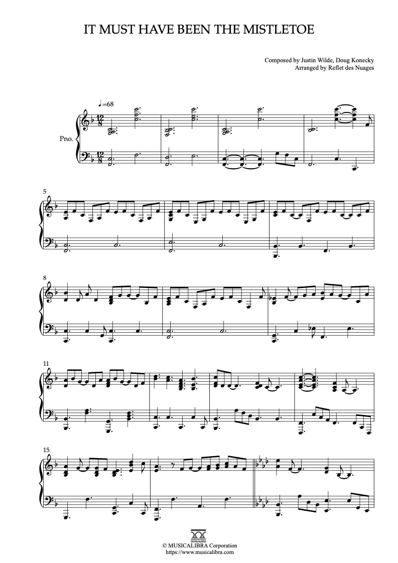 It Must Have Been the Mistletoe ピアノソロ 編曲 楽譜