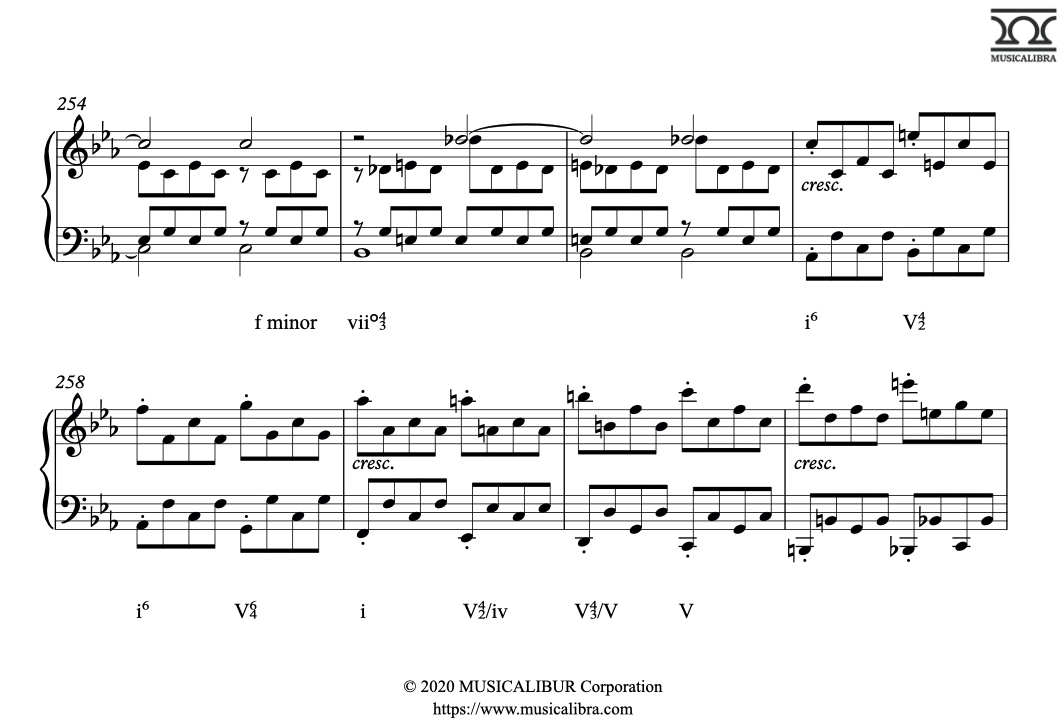 Answer of Harmonic Analysis Quiz about Secondary Dominant Chord. V42/iv V43/V