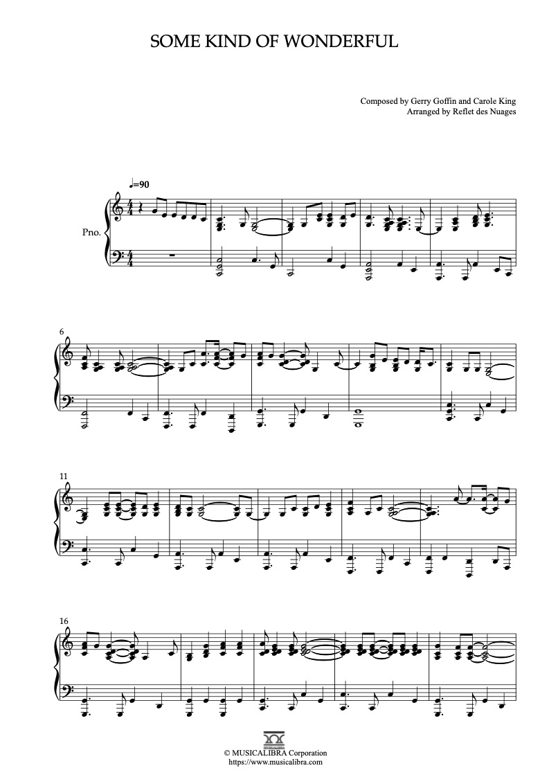 그랜드 펑크 레일로드 Some Kind of Wonderful 피아노 편곡 악보