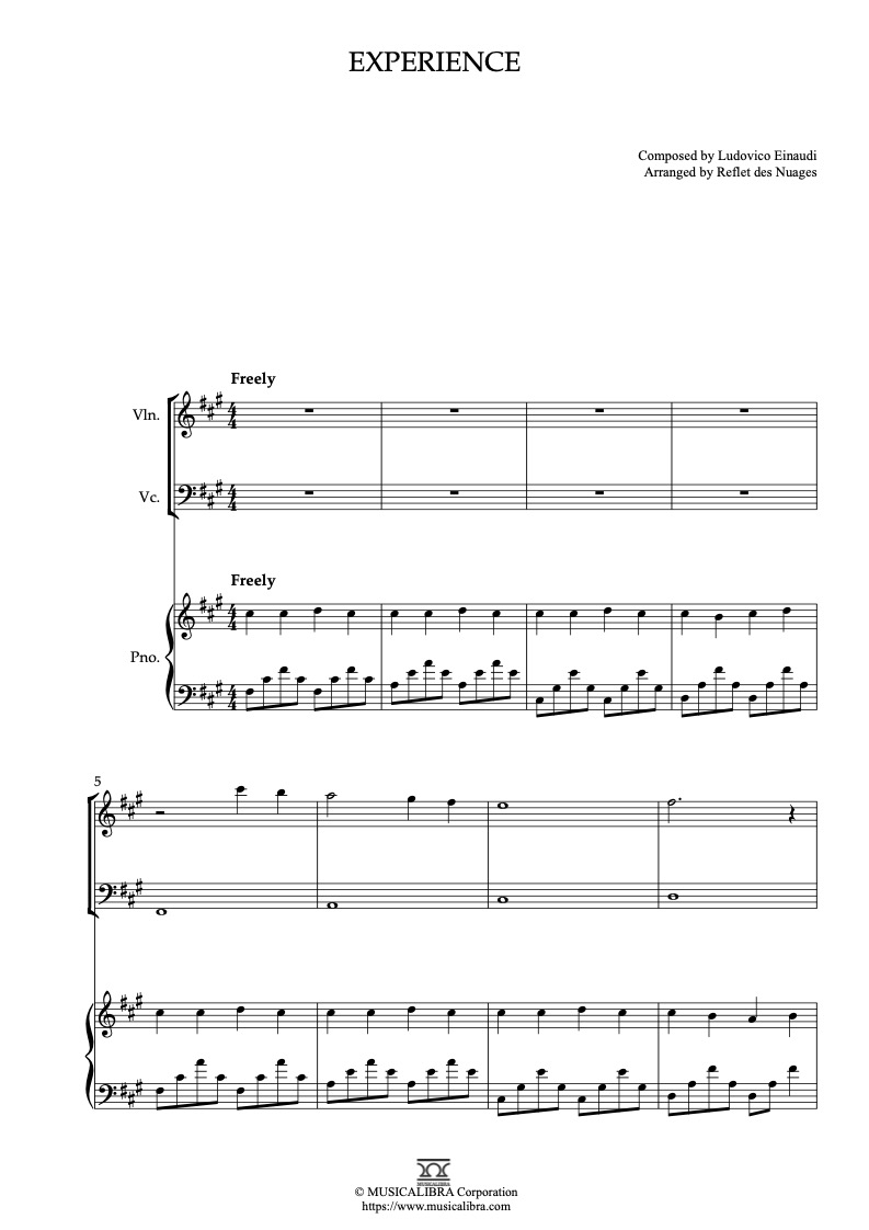 Ludovico Einaudi Experience 피아노 트리오 실내악 앙상블 편곡 악보