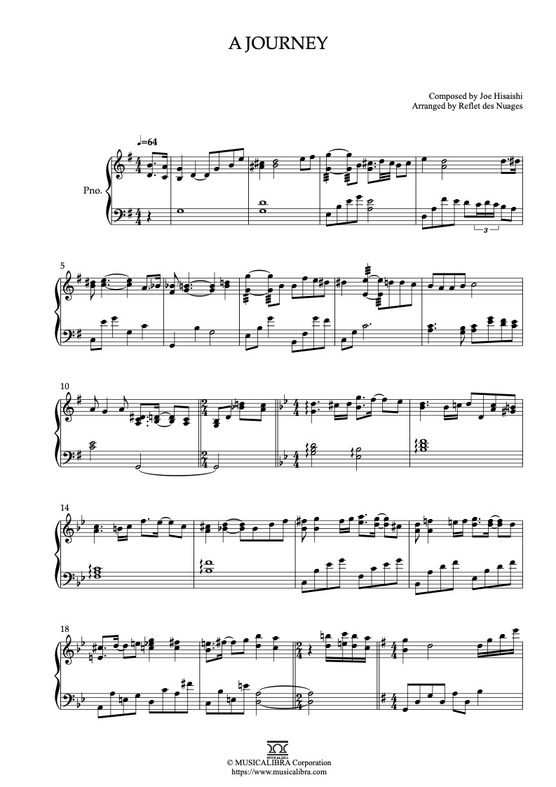 The Wind Rises A Journey 钢琴 独奏 乐谱