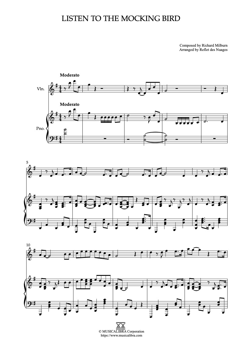 Listen to the Mocking-Bird Sheet music for Viola 