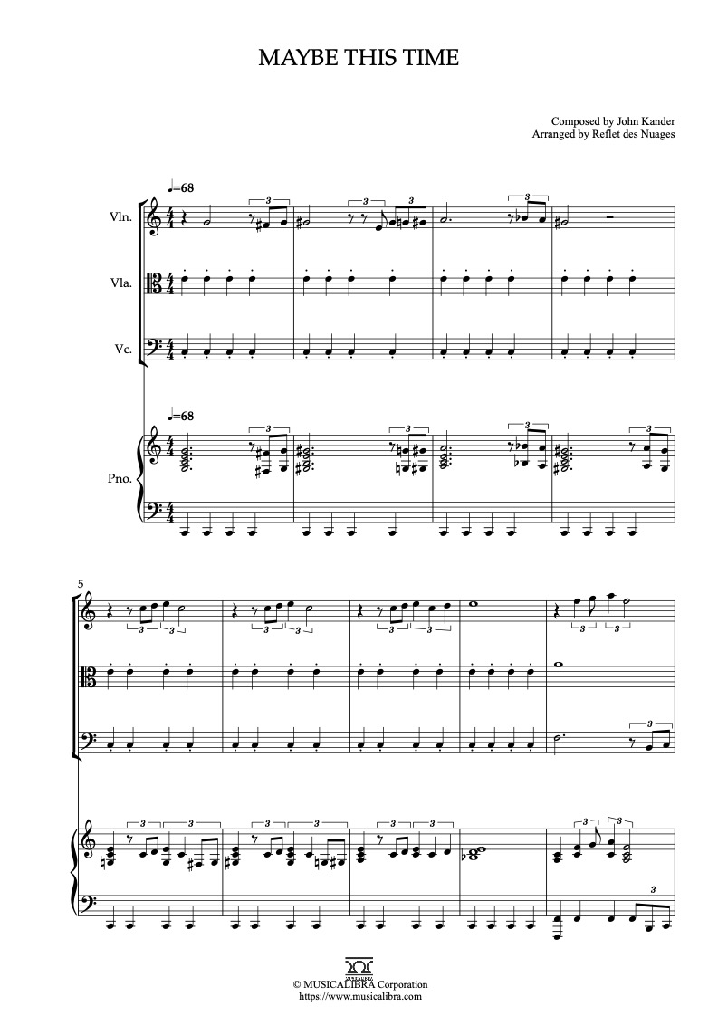 Sheet music of O Tannenbaum arranged for violin, viola, cello and piano quartet chamber ensemble preview page 1