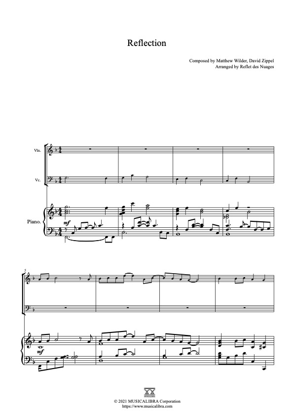 ▷ Reflections Sheet Music (Piano, Voice) - OKTAV