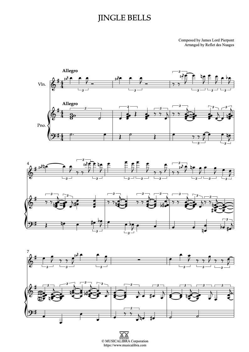 VIVE LE VENT (JINGLE BELLS) Sheet music for Violin, Cello (Mixed Quartet)