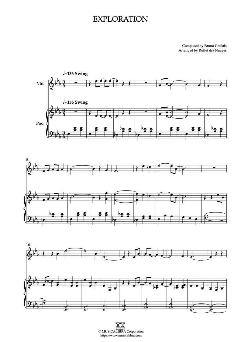 Coraline Exploration 二重奏 乐谱 - 小提琴, 钢琴