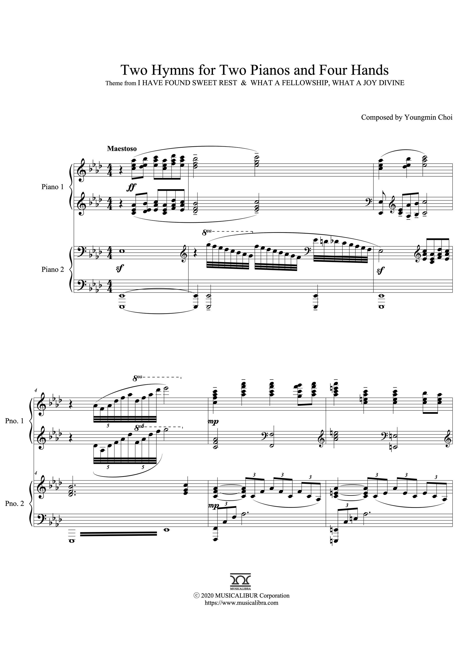Two Hymns for Two Pianos and Four Hands 樂譜 - 鋼琴 二重奏