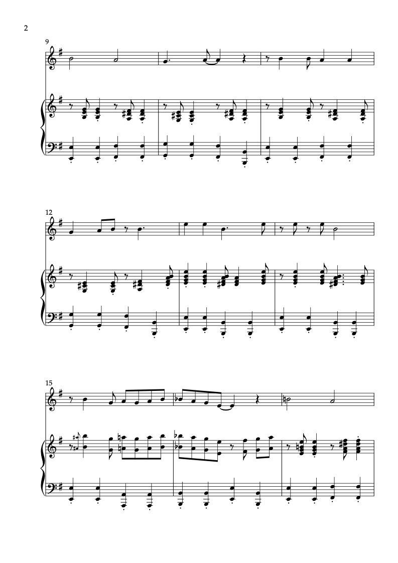 Partitura de Sing, Sing, Sing arreglada para dueto de violín y piano