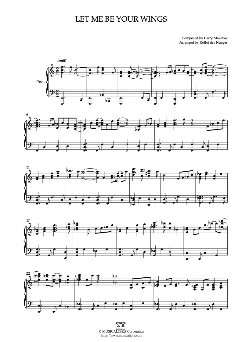 Thumbelina Let Me Be Your Wings 피아노 솔로 편곡 악보