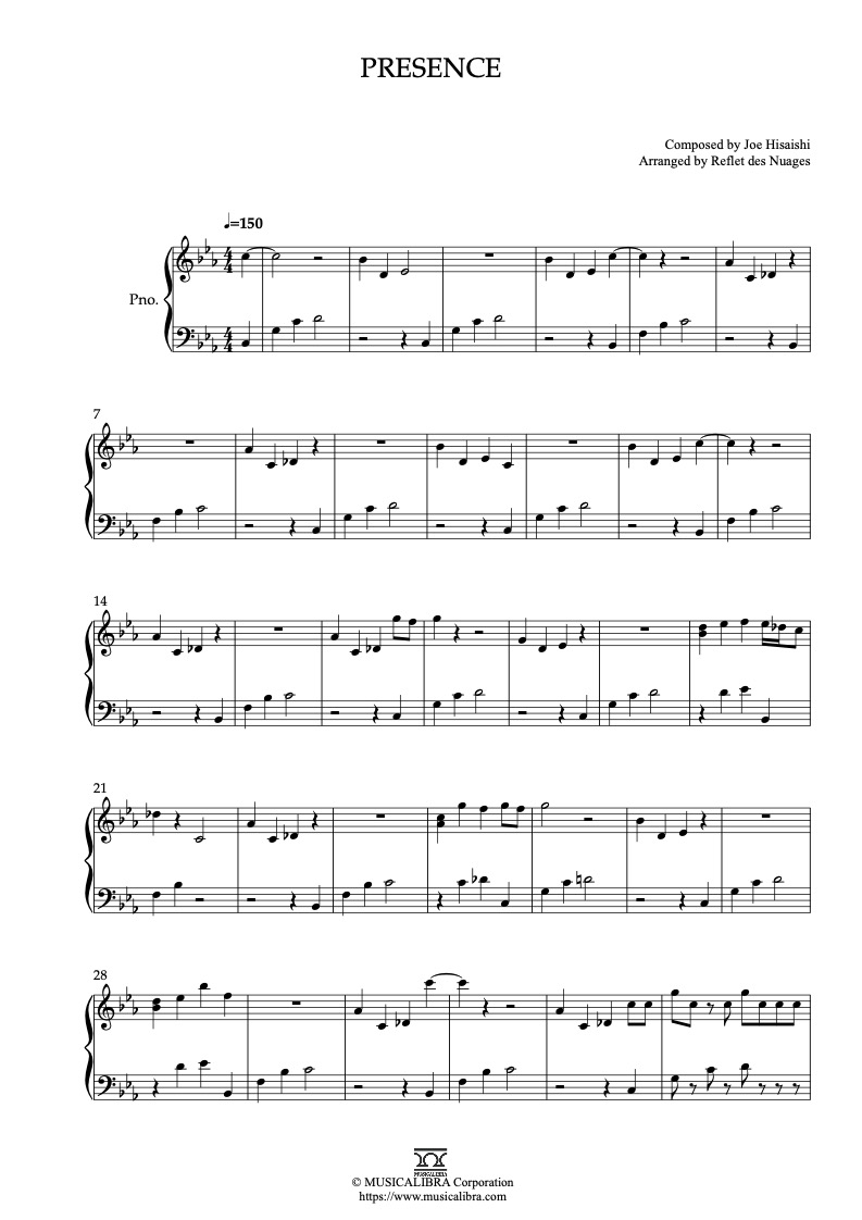 Partitura de Robot Carnival Presence arreglada para piano solo