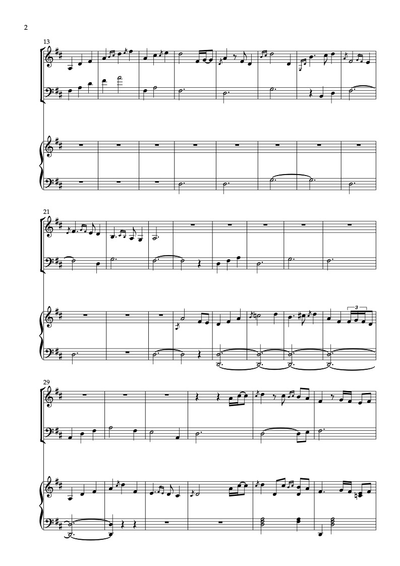 Partitura de Jay Ungar & Molly Mason The Ashokan Farewell arreglada para trío de violín, violonchelo y piano