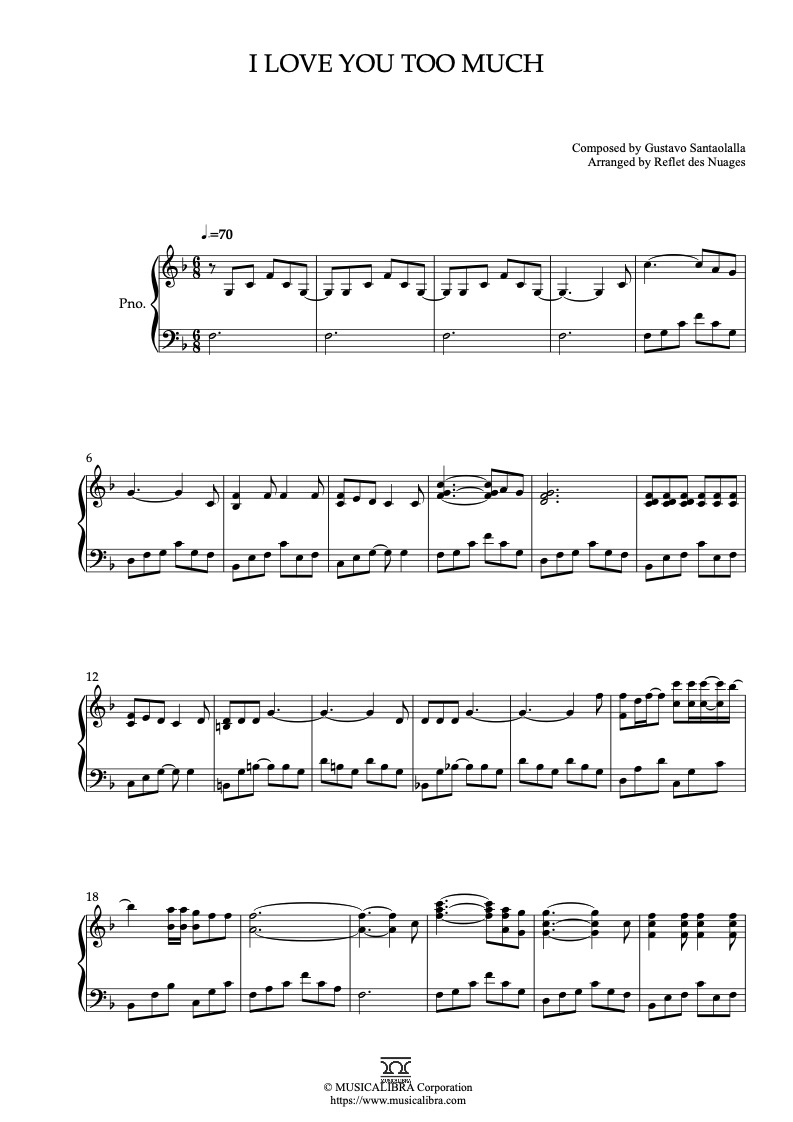 Sheet music of Maria Elena arranged for piano solo preview page 1