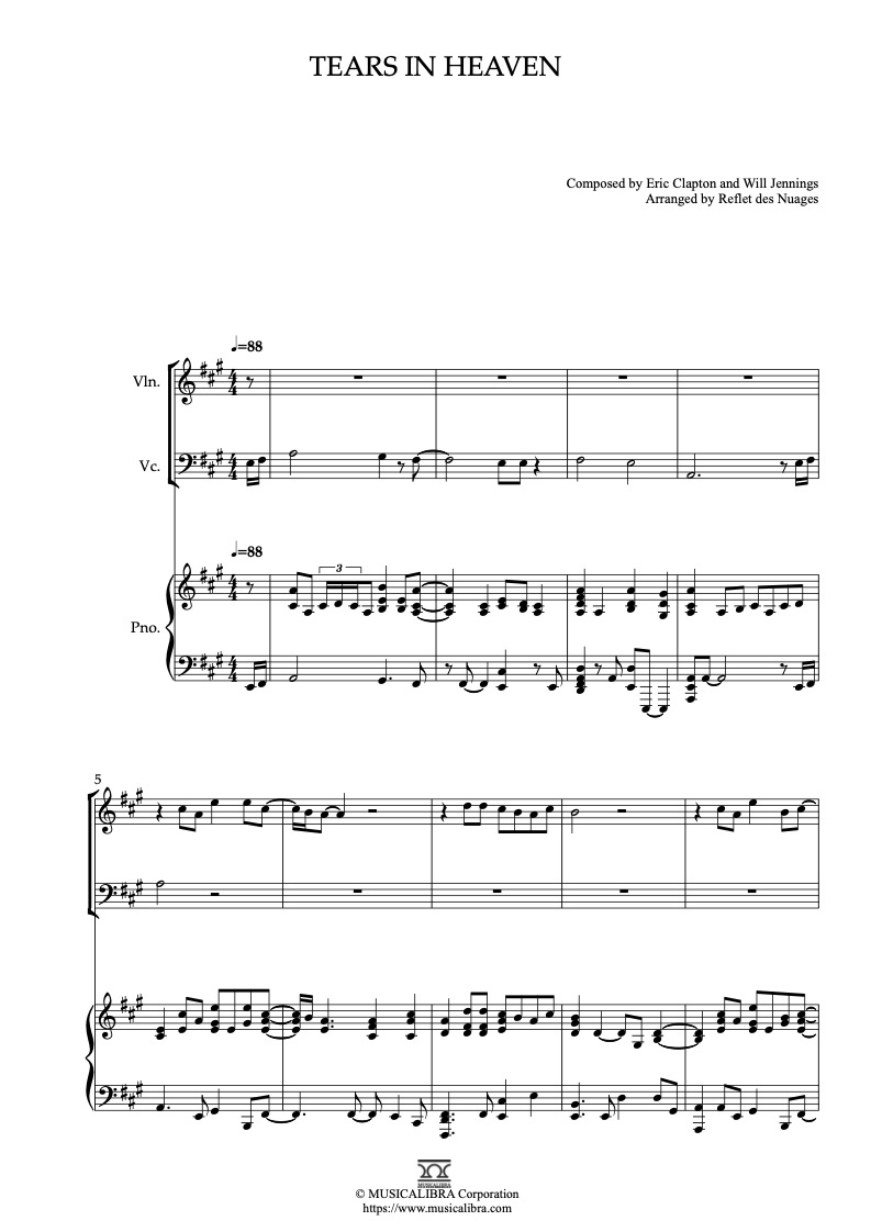 Tears In Heaven Sheet Music Preview Page 1  Tears in heaven, Sheet music,  Heaven music