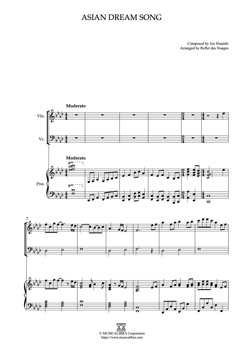 TRIO 楽譜] Asian Dream Song - ヴァイオリン、チェロ、ピアノトリオ
