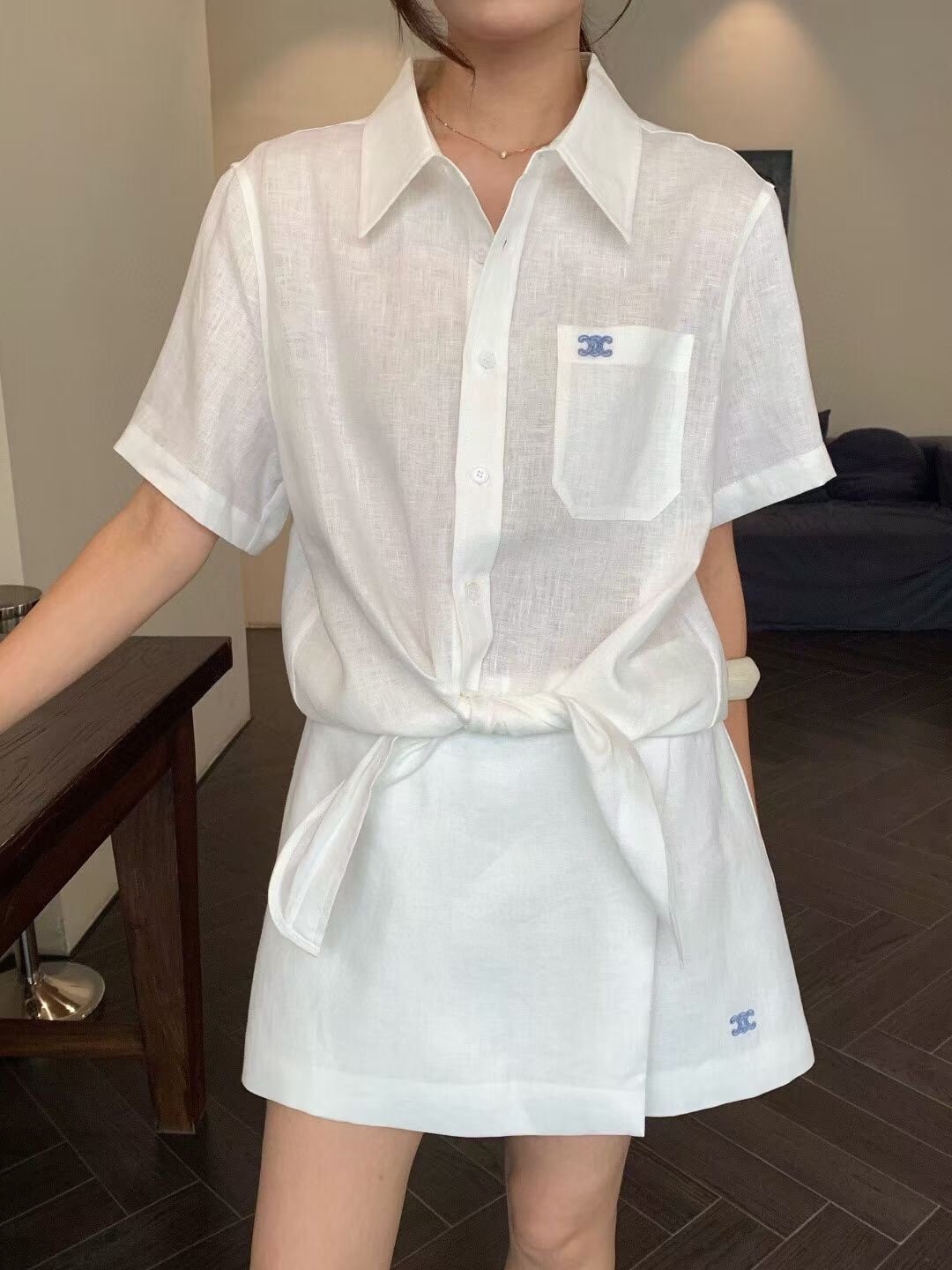 린넨 셔츠 랩반바지 셋업