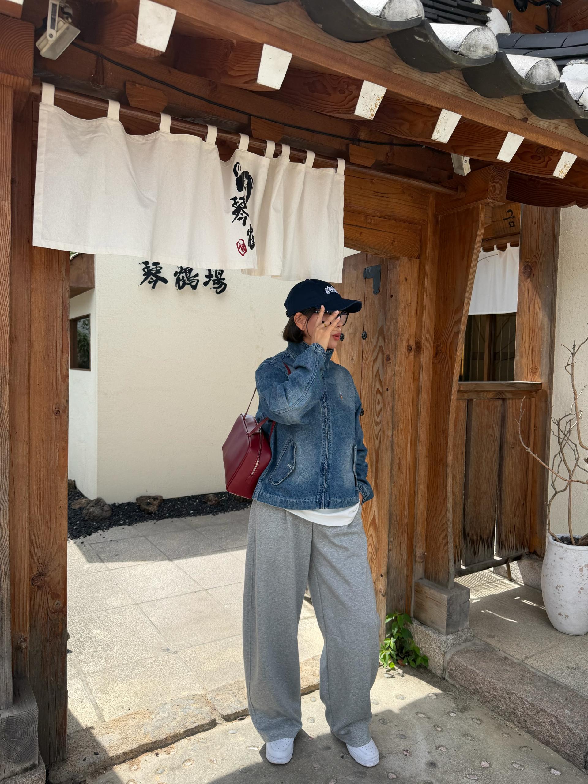 하이넥 데님 점퍼