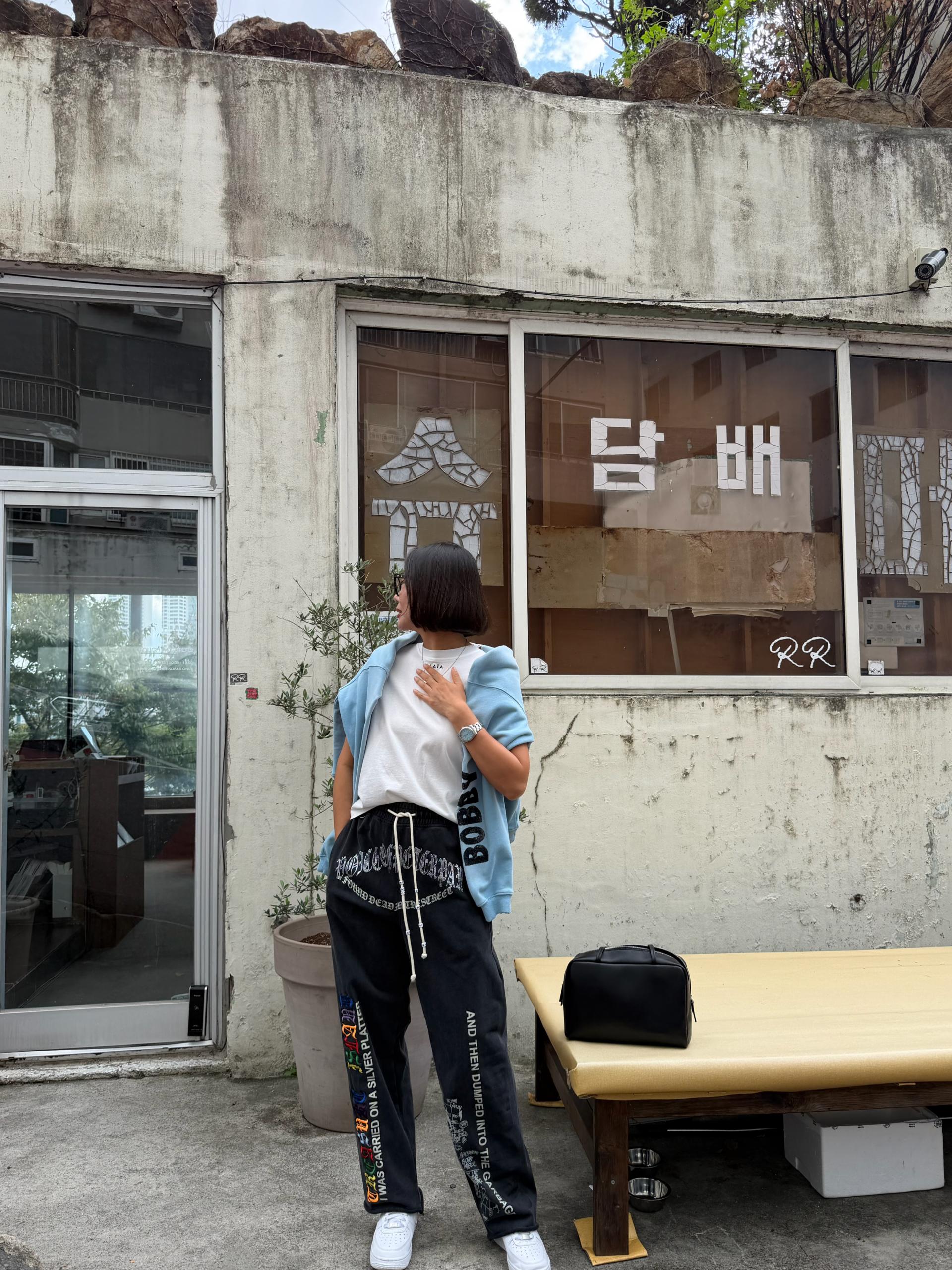 자수 레이터링 팬츠