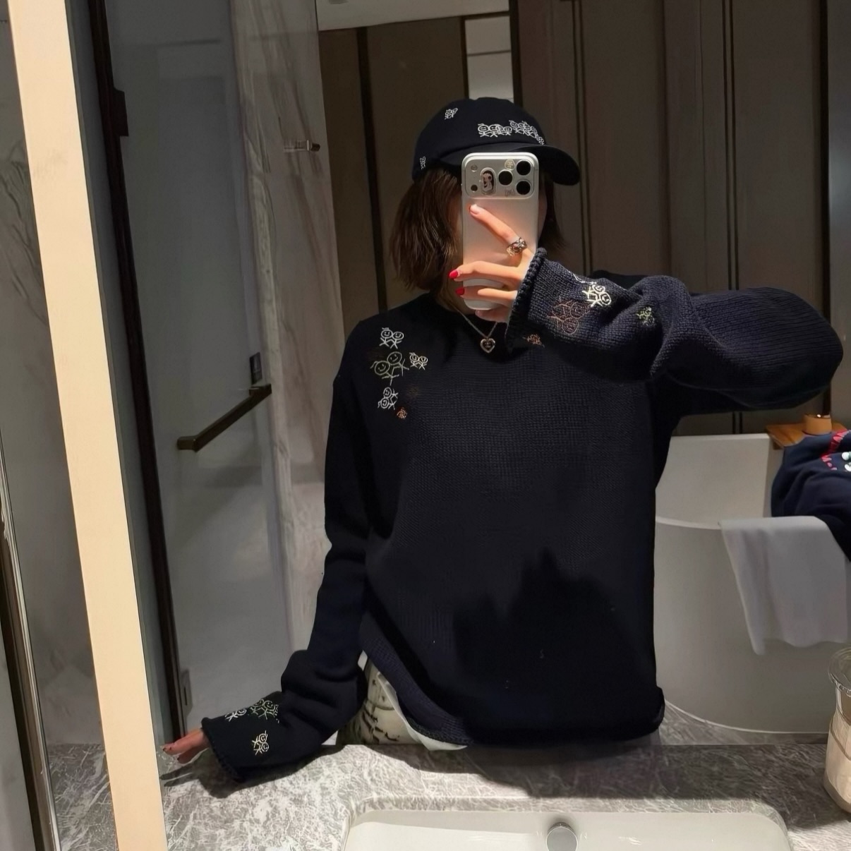 자카드 스웻터