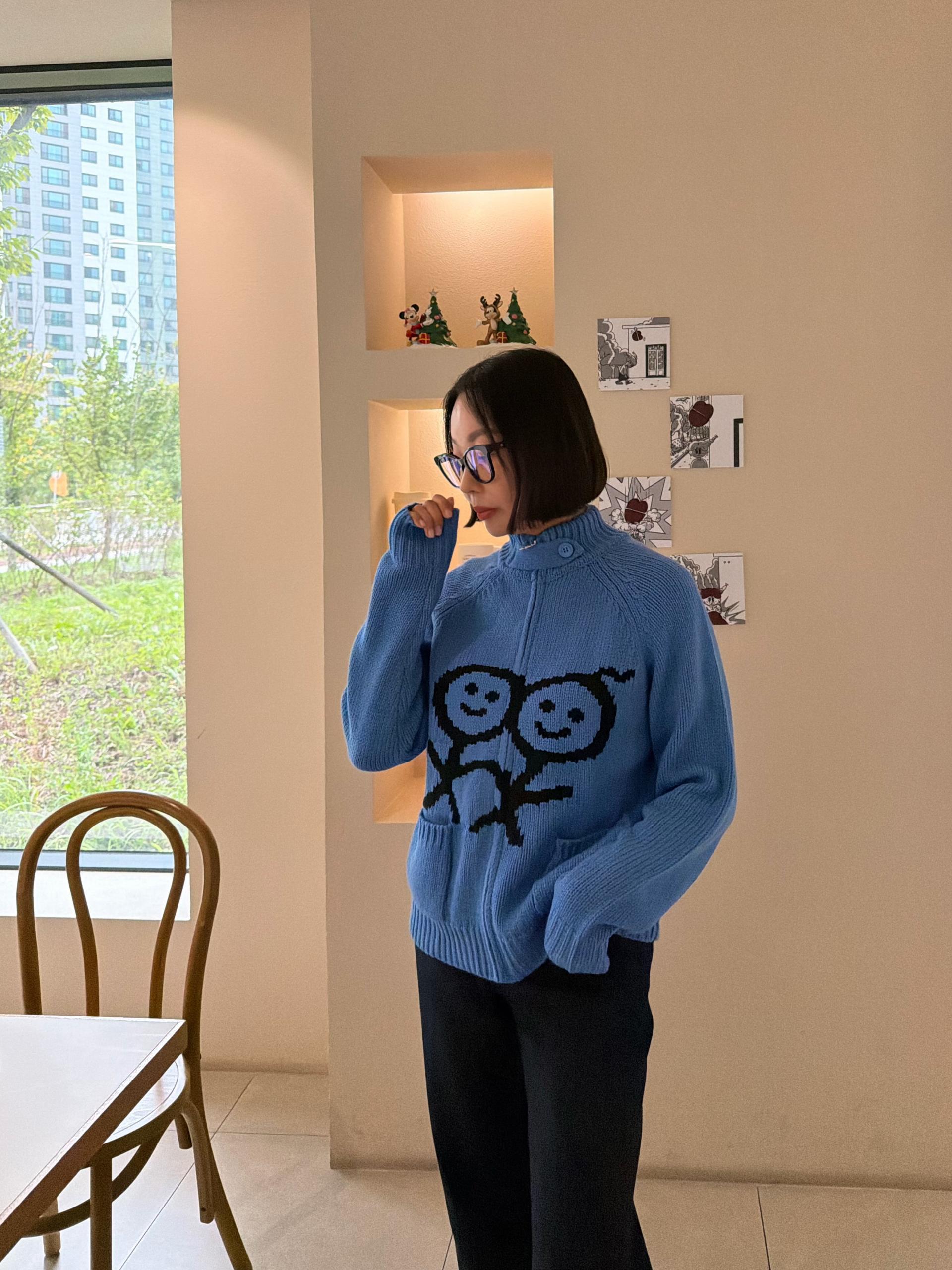 스택맨 니트 집업