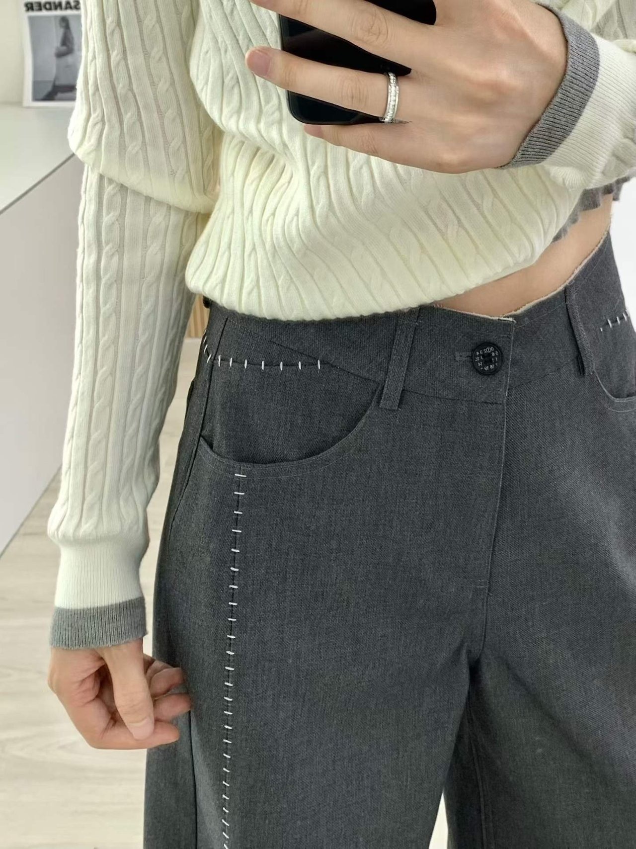 스티치 팬츠