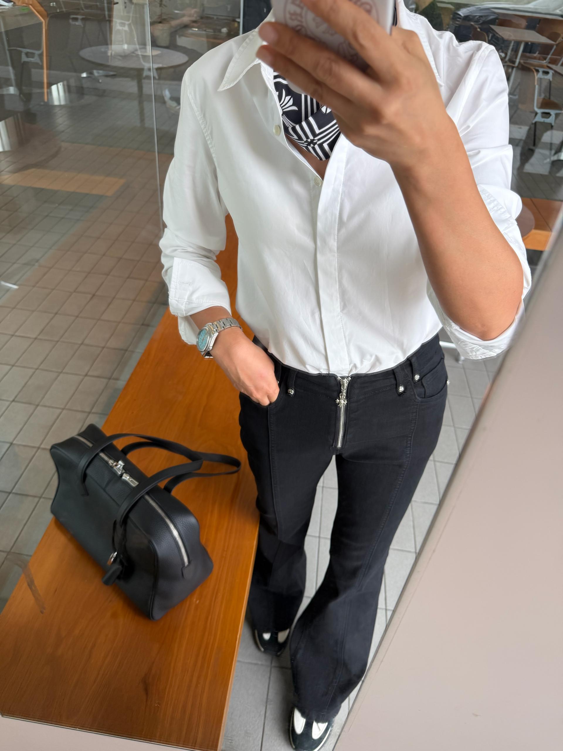 지퍼 부츠컷 팬츠