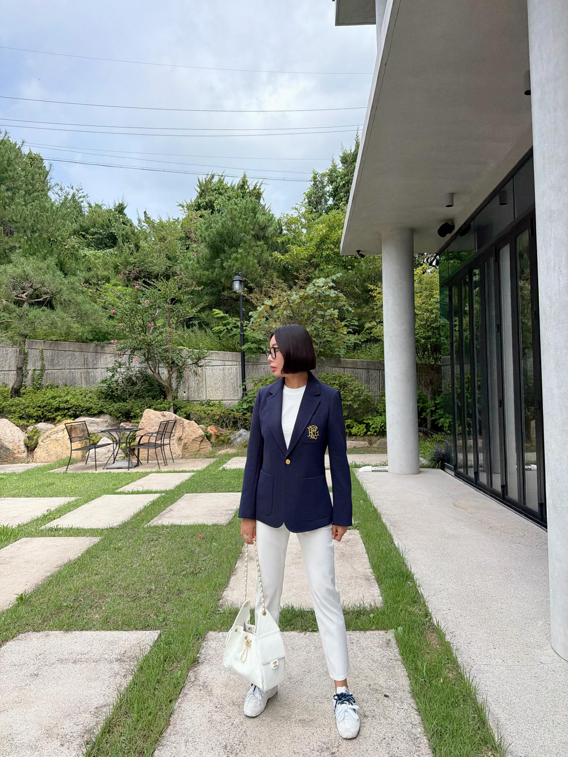 골드 원버튼 자켓