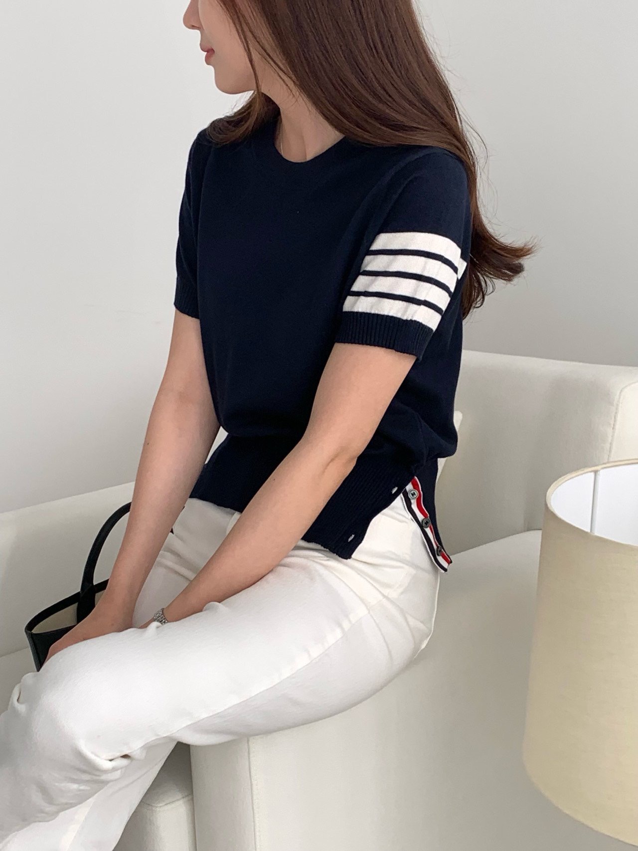 삼선 트임 니트