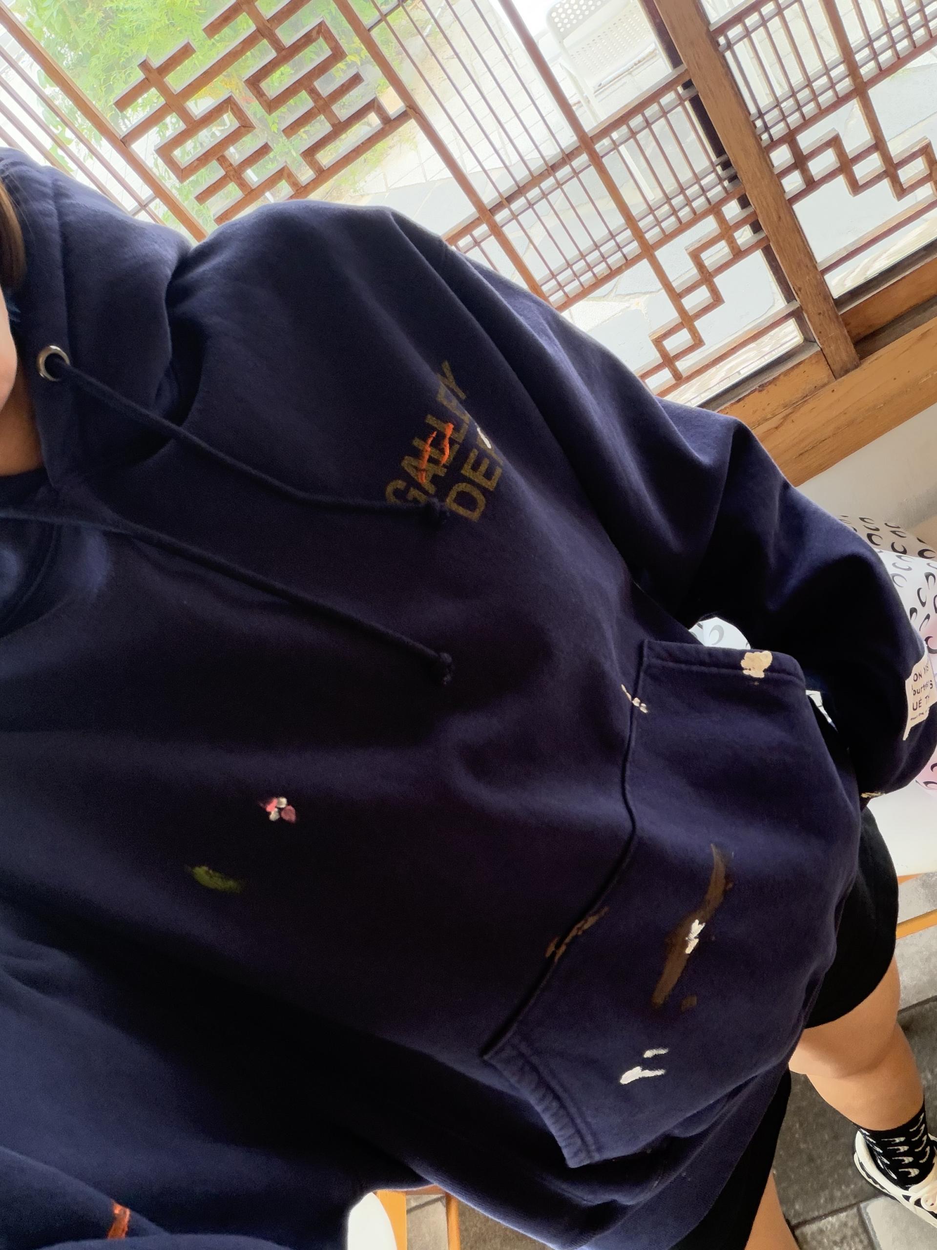 페인팅 기모 후드맨투맨
