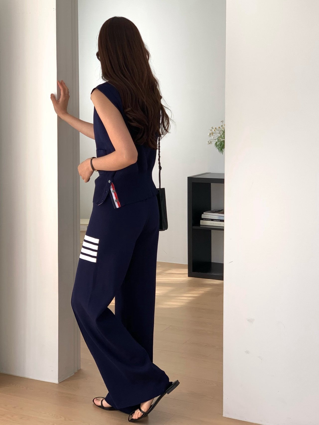 삼선 베스트 팬츠 셋업