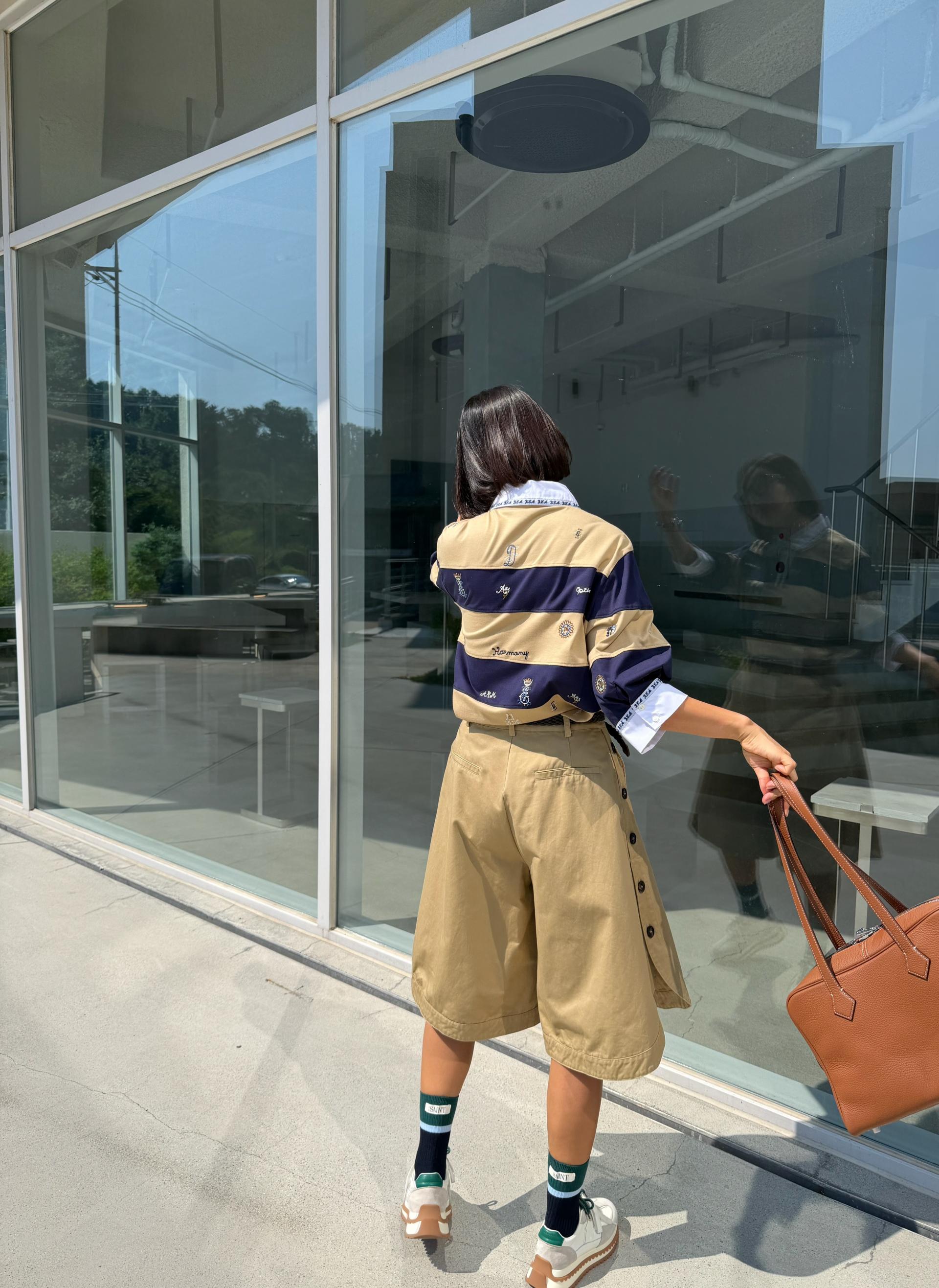 럭비 탑 & 버튼 버뮤다 팬츠