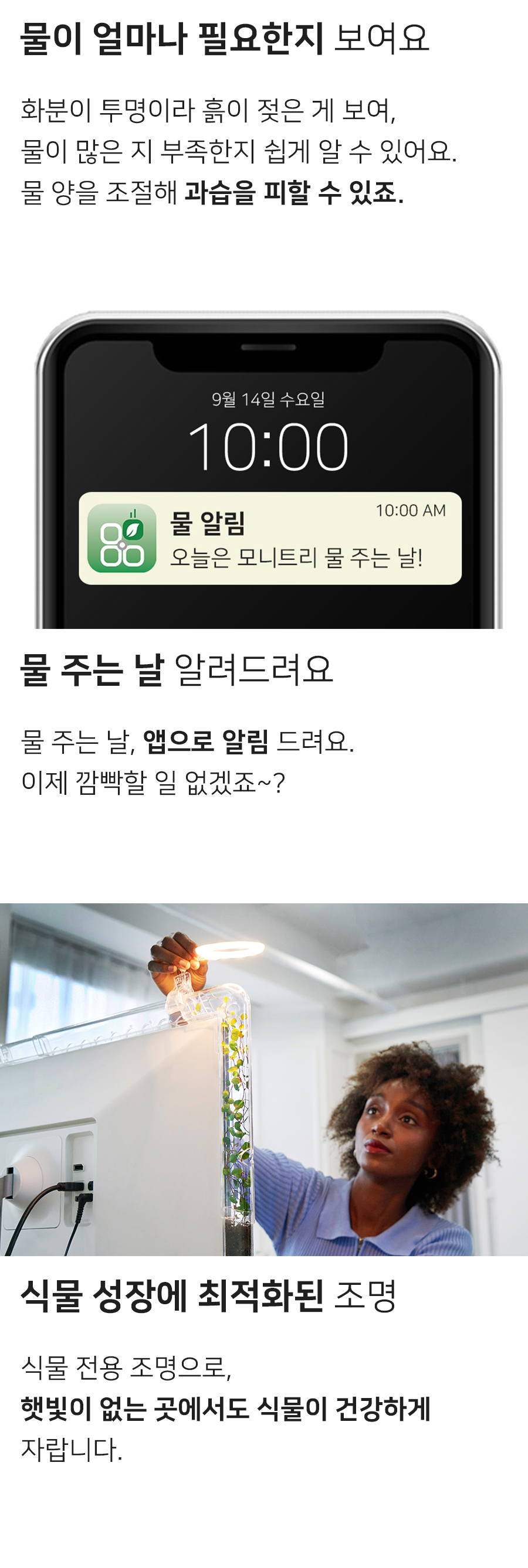 Mini Monitree+식물 전용 조명