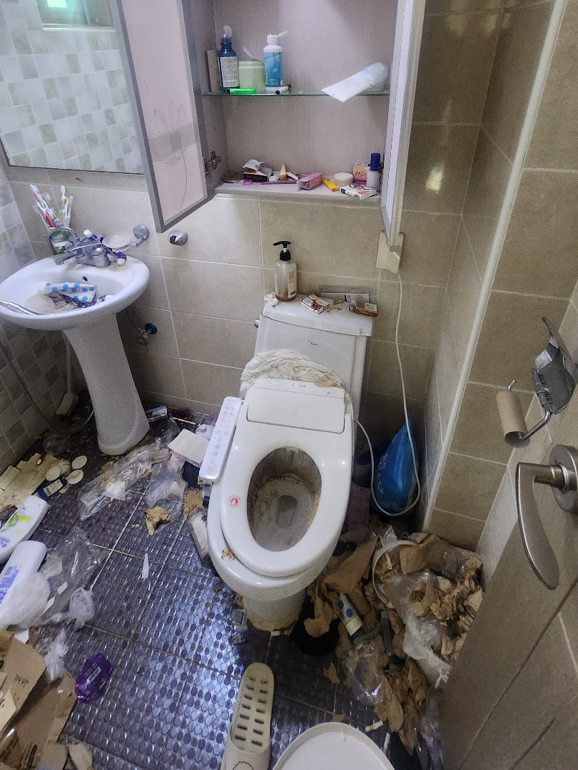 쓰레기집 청소 비교: 하남시 감북동 추천 서비스 작업전 이미지