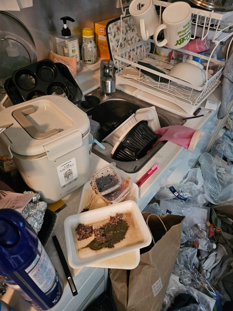 부산 쓰레기집 싱크대