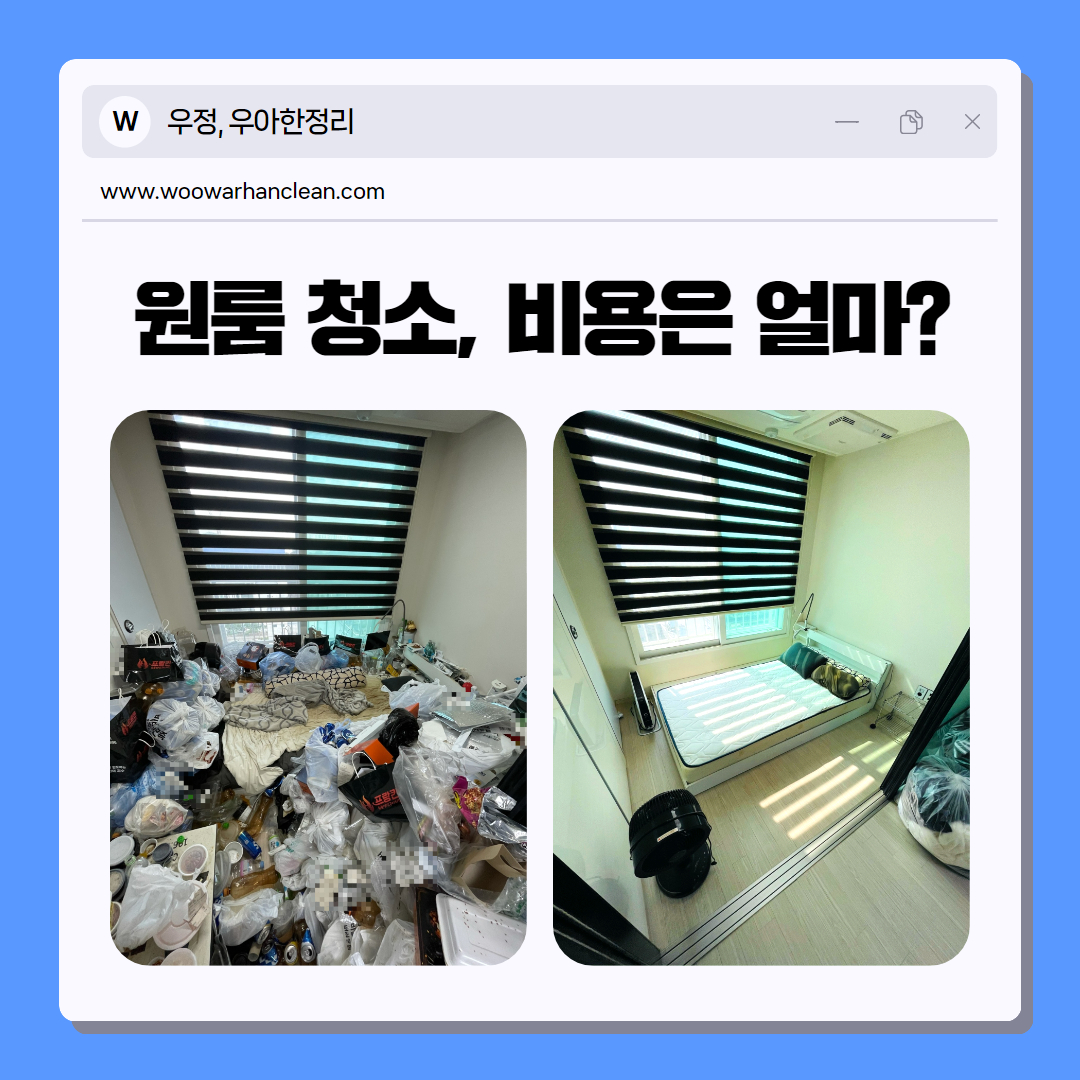 우정 우아한정리 원룸 청소업체 비용