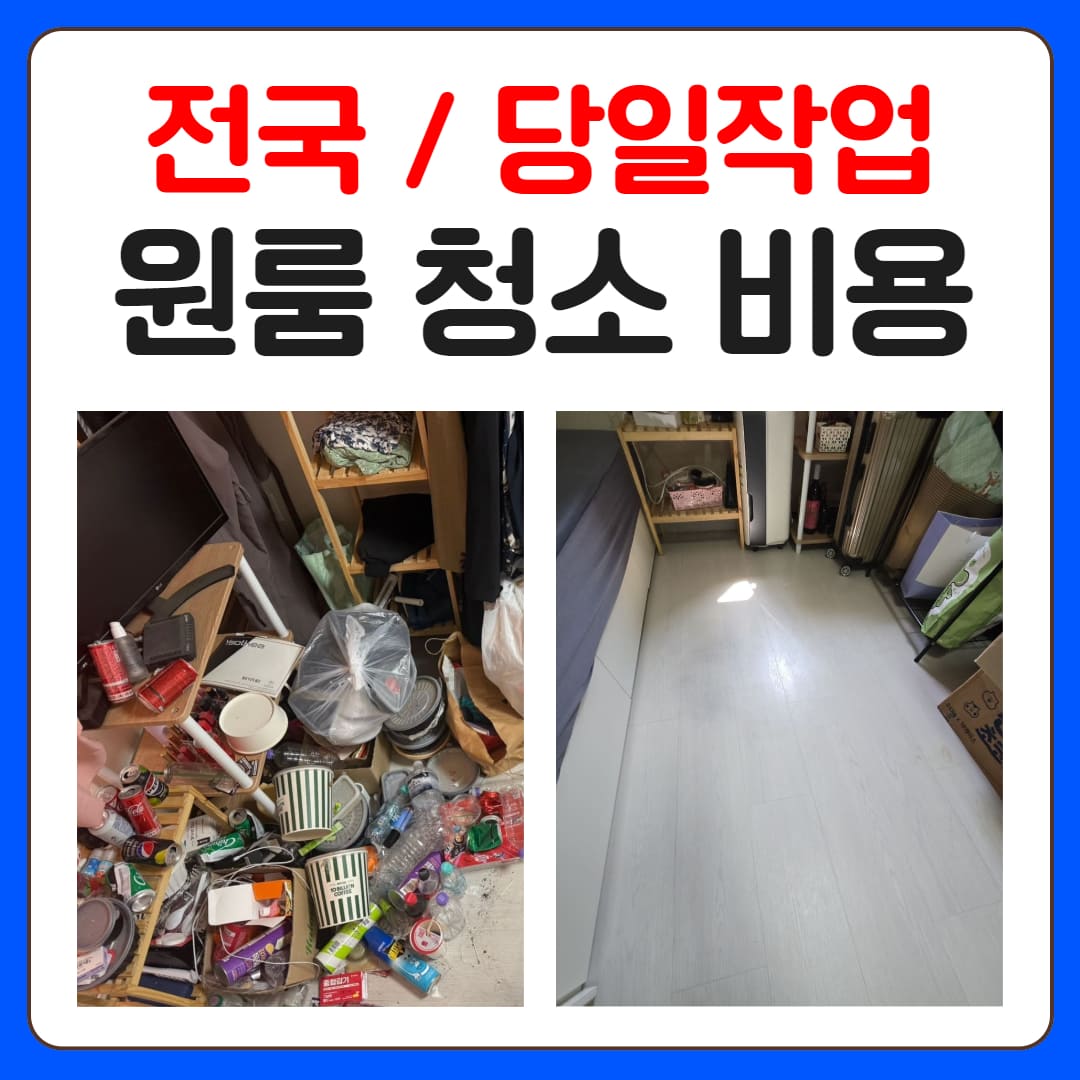 우아한정리 원룸 청소 업체 비용