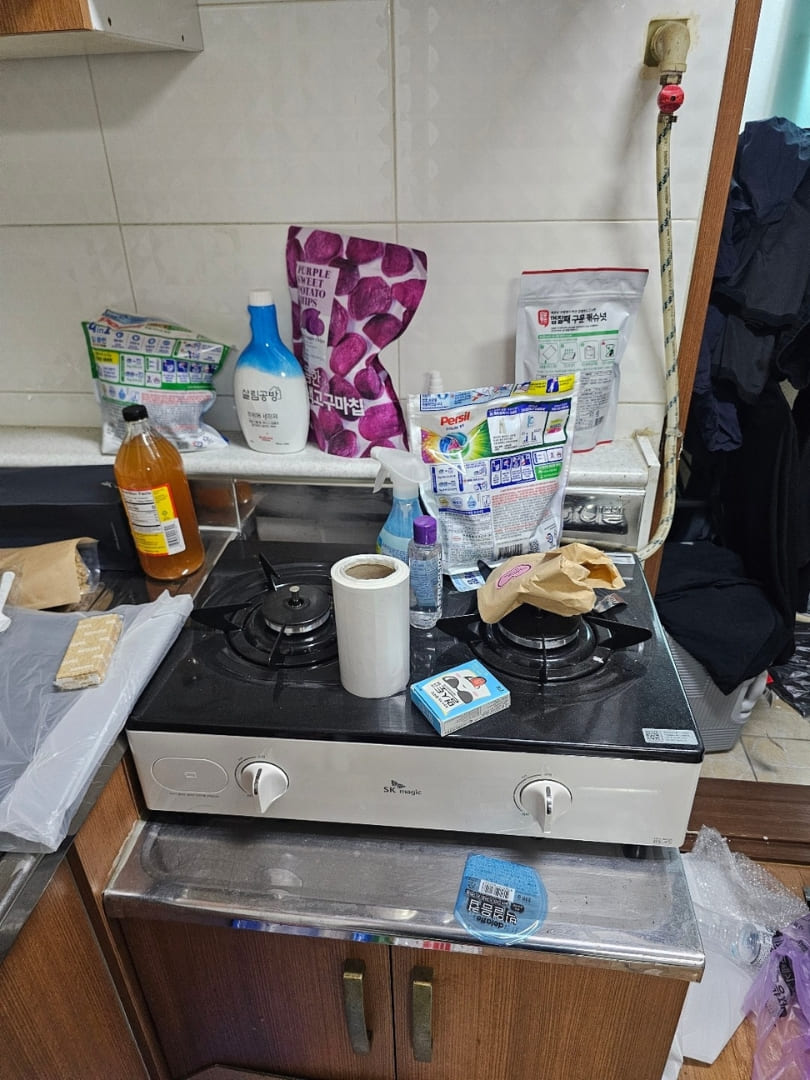 구미 쓰레기집 주방 가스레인지