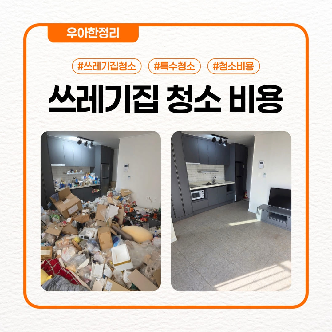 우아한정리 쓰레기집청소 특수청소 비용 견적 정리