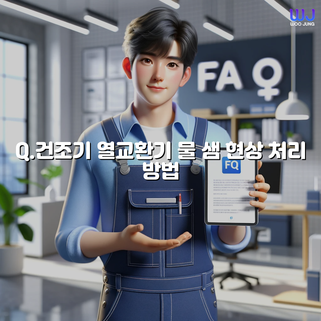 건조기 열교환기 물 샘 현상 처리 방법